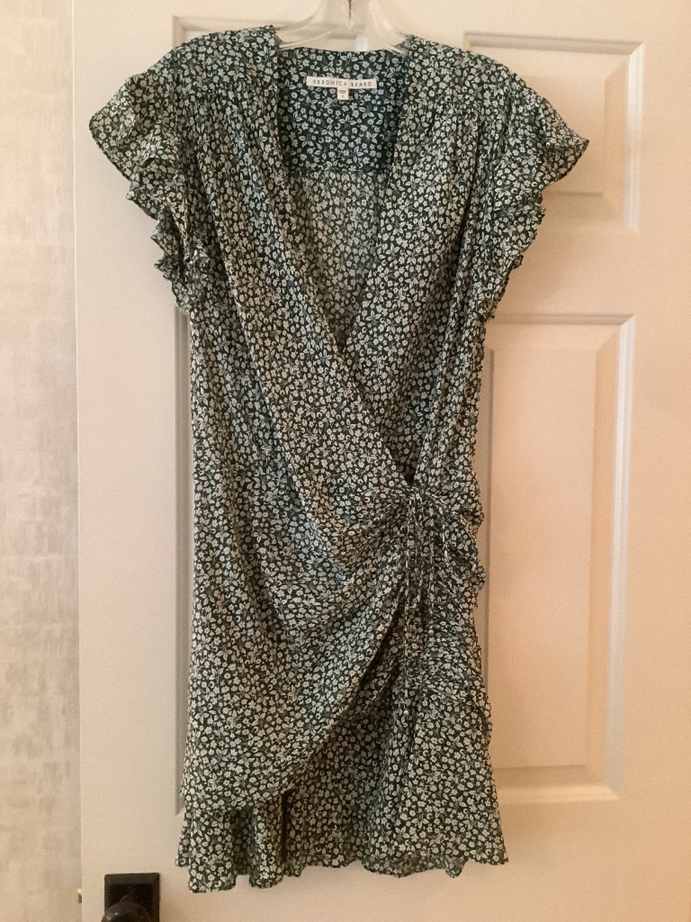 Veronica Beard Green Floral Wrap Dress